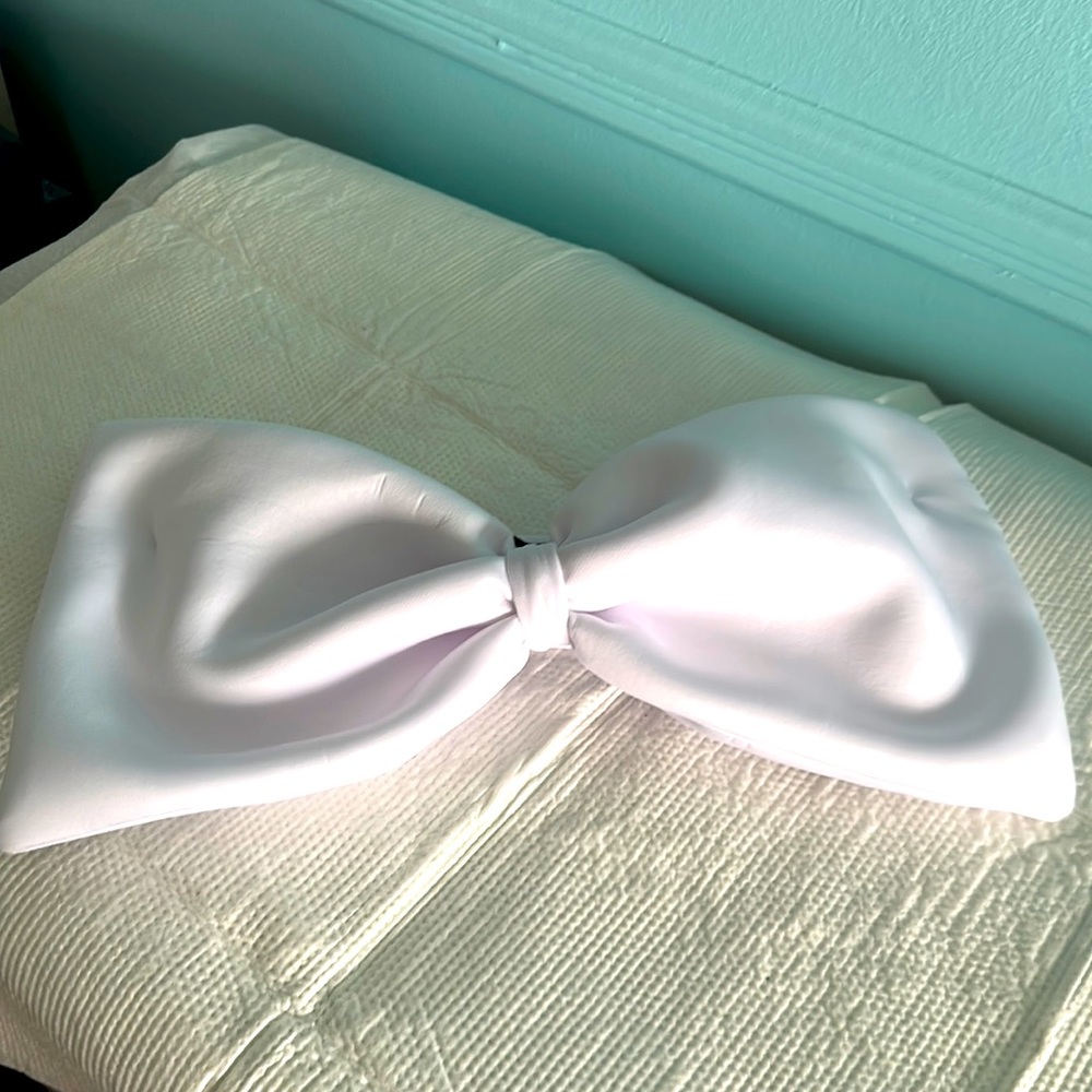 White Bow Tie Crop Top